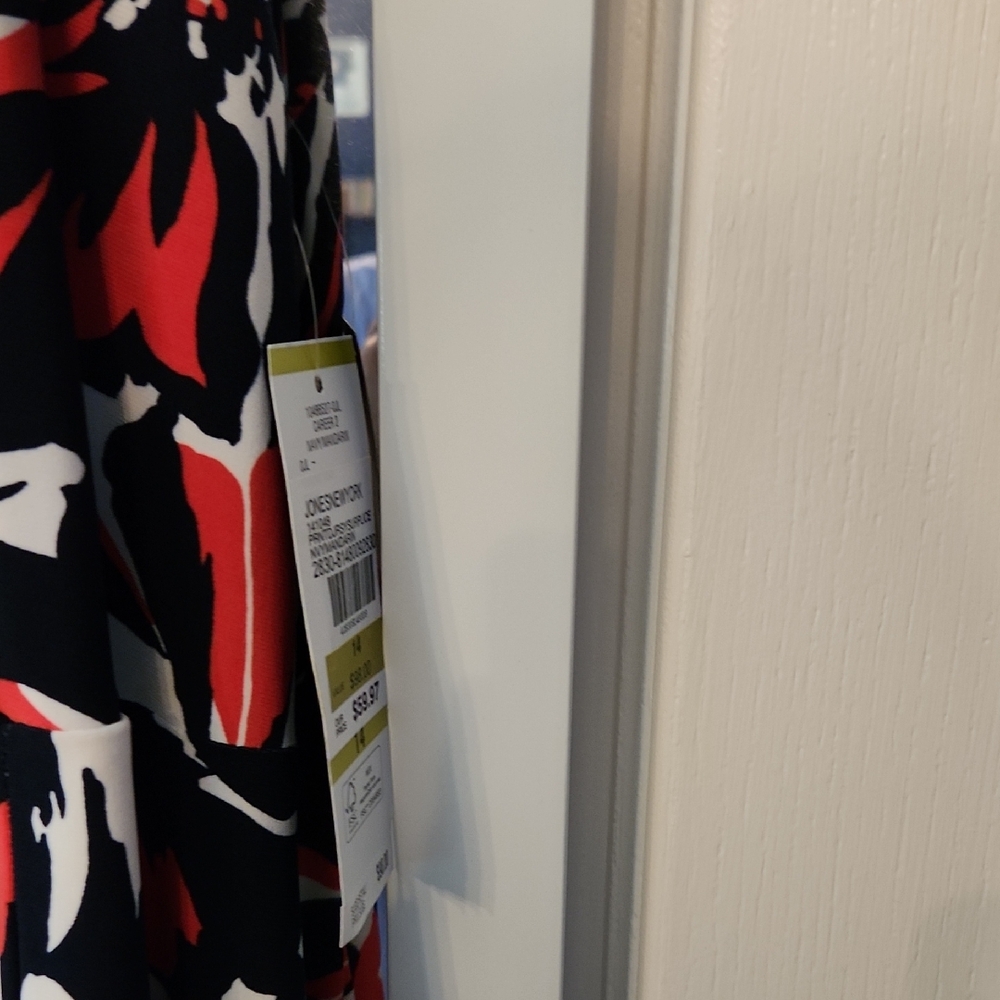 Jones New York Black and Red Floral Dress